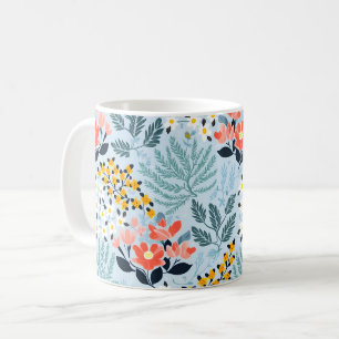 Mug Floral moderne sur bleu