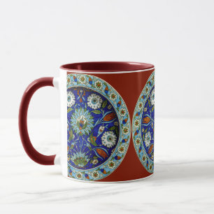 Mug Floral Motif Tulip Iznik Café Motif turc