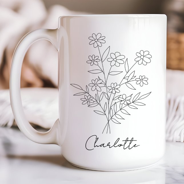 Mug floral, Mug personnalisé, Fête des mères, Anni (personalized name mug, Mother’s Day mug, gift for mom, gift for new mom, birthday gift mug, mom gift)