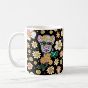 Mug Floral noir floral par Natalie Schorr
