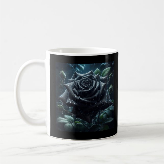 Mug Floral noir Rose (Gauche)