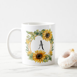 Mug floral Nom personnalisé Monogramme personnalis