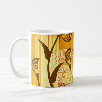 Mug Floral orange : Motif Arrière - plan dynamique