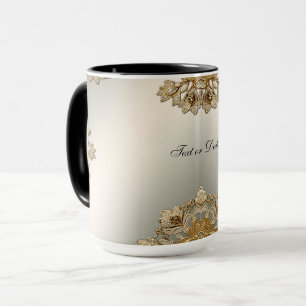 Mug floral orné doré