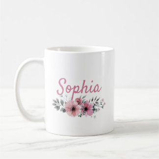 Mug Floral Personnalisé Avec Nom