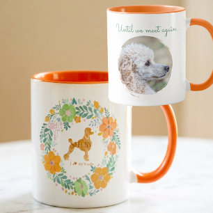 Mug floral personnalisé mémorial Caniche avec phot