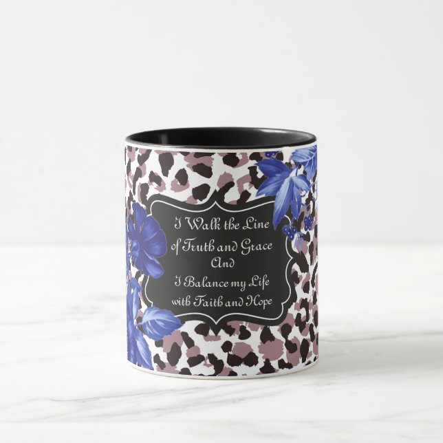 Mug floral Poster de animal rose. Je marche sur la (Centre)