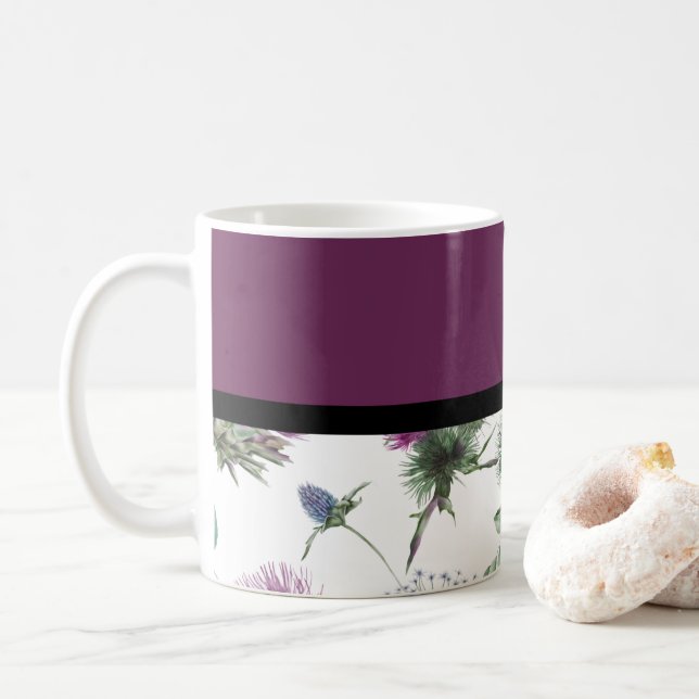 Mug Floral pourpre (Avec donut)