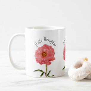 Mug Floral Pretty Rose Peony Flower