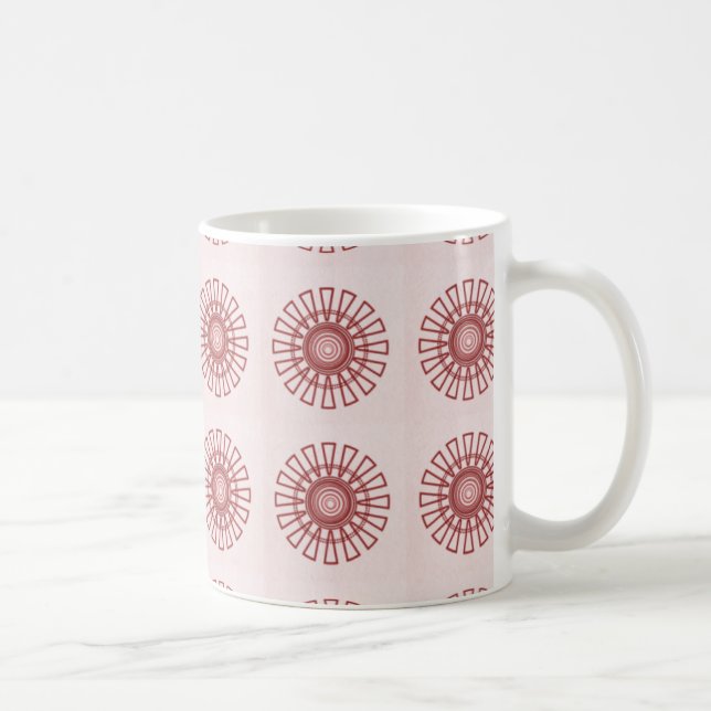 Mug floral rétro, Maroon (Droite)