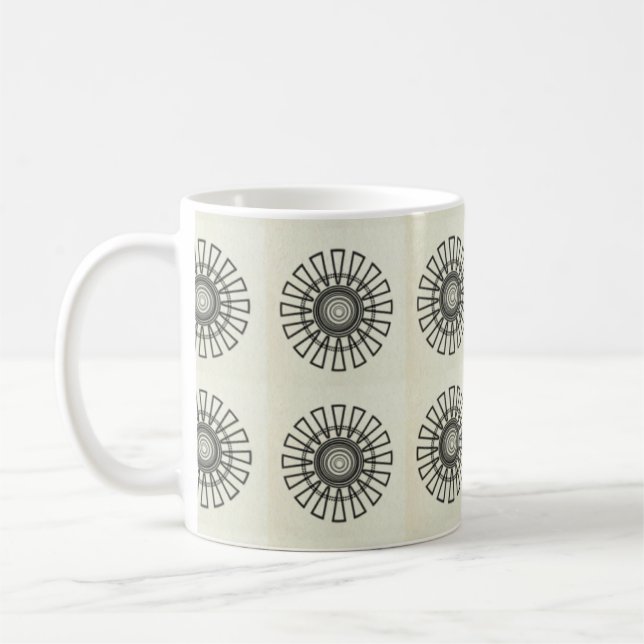 Mug floral rétro, noir (Gauche)