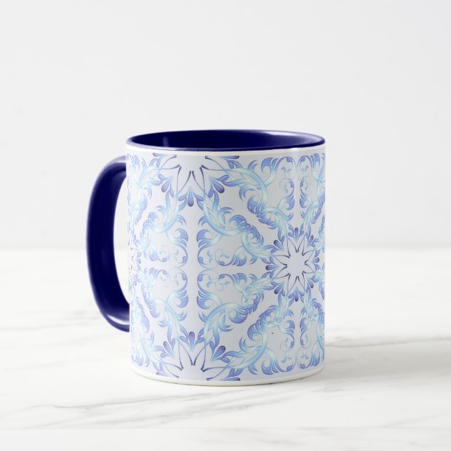 Mug Floral Retro Royal Motif (Devant gauche)