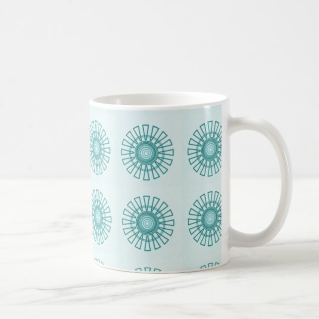 Mug floral rétro, Turquoise (Droite)
