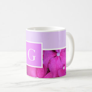 Mug Floral rose clair monogramme