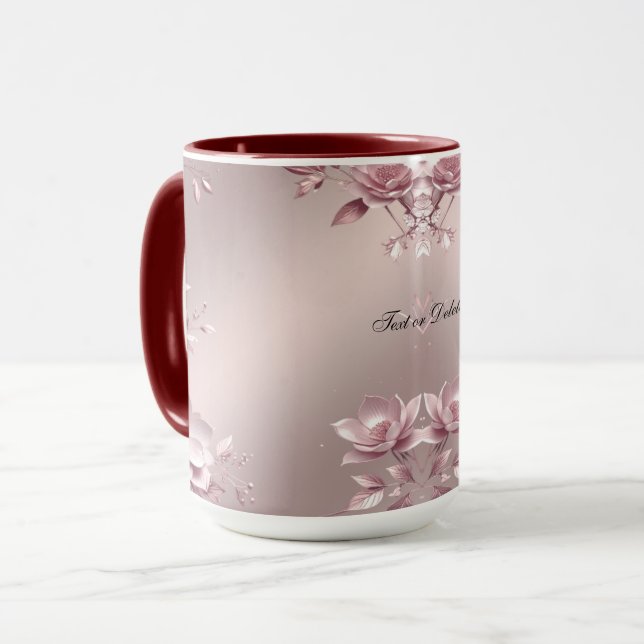 Mug Floral Rose Délicat (Devant gauche)