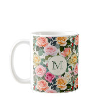 Floral Rose Élégantes Fleurs Jolies Monogrammes
