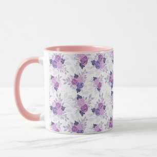 Mug Floral rose violet assez