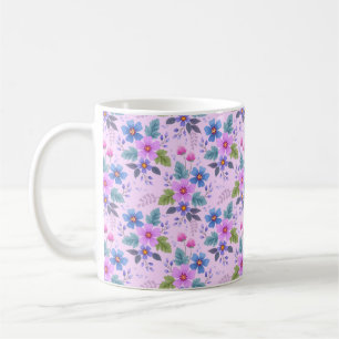 Mug Floral Rose Violet Fleurs Motif-36841