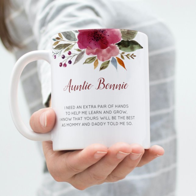 Mug Floral Serez-Vous Ma Godmère Baptême (Créateur téléchargé)