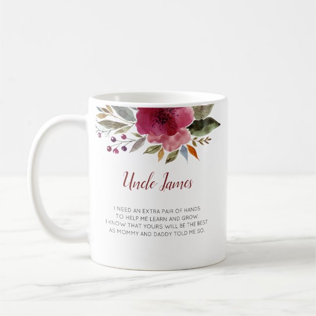 Mug Floral Serez-Vous Mon Parrain Qui Dire (Gauche)