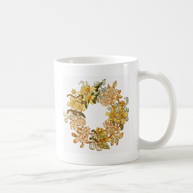 Mug Floral Spring Fleur de couronne rose Fleurs Art (Droite)