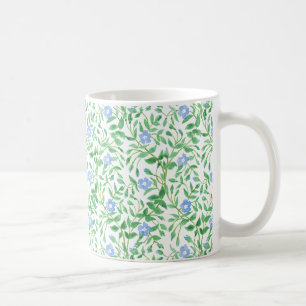 Mug Floral style champêtre Bleu Blanc Périwinkle Motif