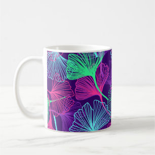 Mug Floral Tropical Gingko Feuilles arrière - plan en