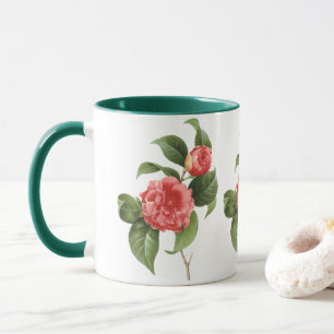 Mug Floral vintage, Fleurs de Camellia Rose par Redout