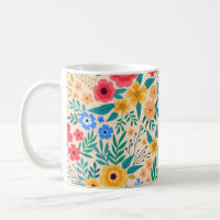 Floral vintage, Petites Fleurs Colorées.