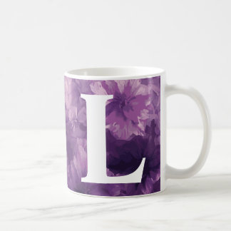 Mug floral violet monogramme