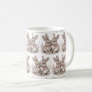 Mug Floral Whisker Wonderland : Bunny Sips 🌸 🐰