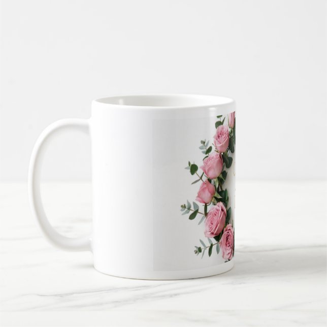 Mug Floral Wreath Gold Foil Sticker Set | Blush Pink R (Gauche)