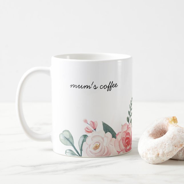 Mug florale botanique personnalisée pour le café d (Avec donut)