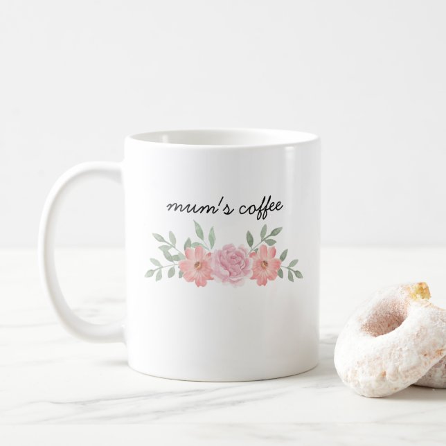 Mug florale botanique personnalisée pour le café d (Avec donut)