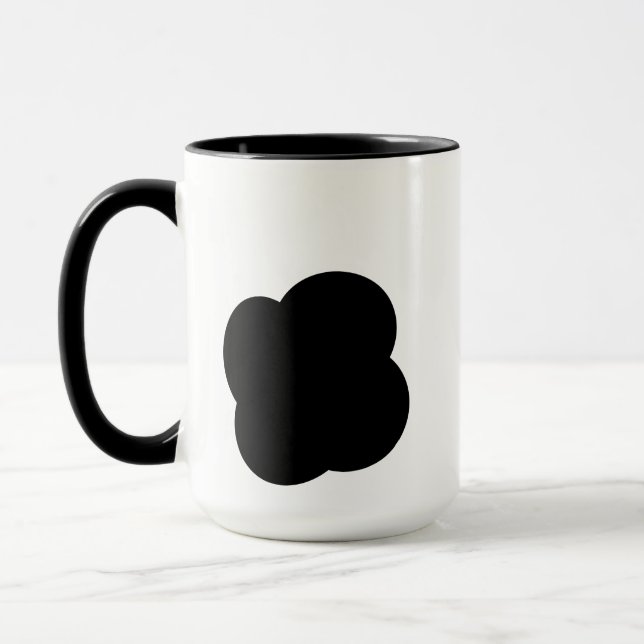 Mug florale noire et blanche à deux tons (Gauche)