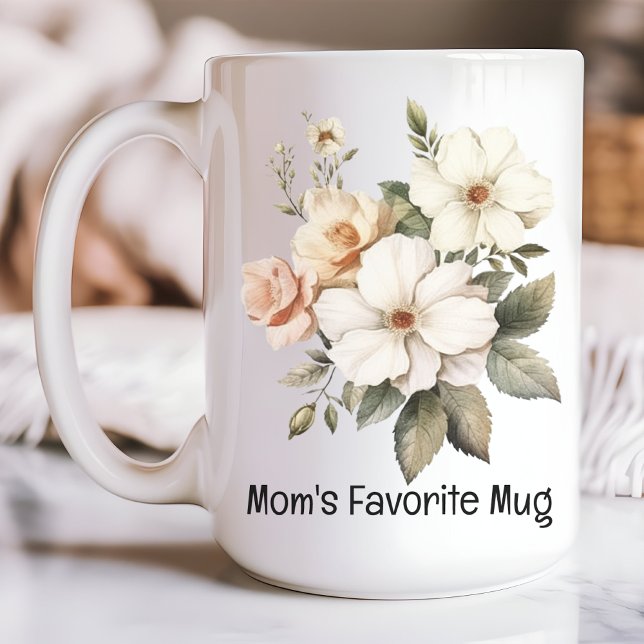 Mug florale pour maman & elle, Anniversaire, Fête  (mom gift mug, mama gift mug, mother mug, daughter gift mug, birthday gift mug, Mother’s Day mug, )