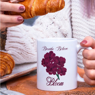 Mug Florales d'anémones de Bourgogne vintage - Respire