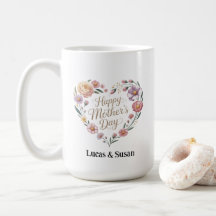 Florals Fleurs Heureux Mère's Day Cup Café Cadeau