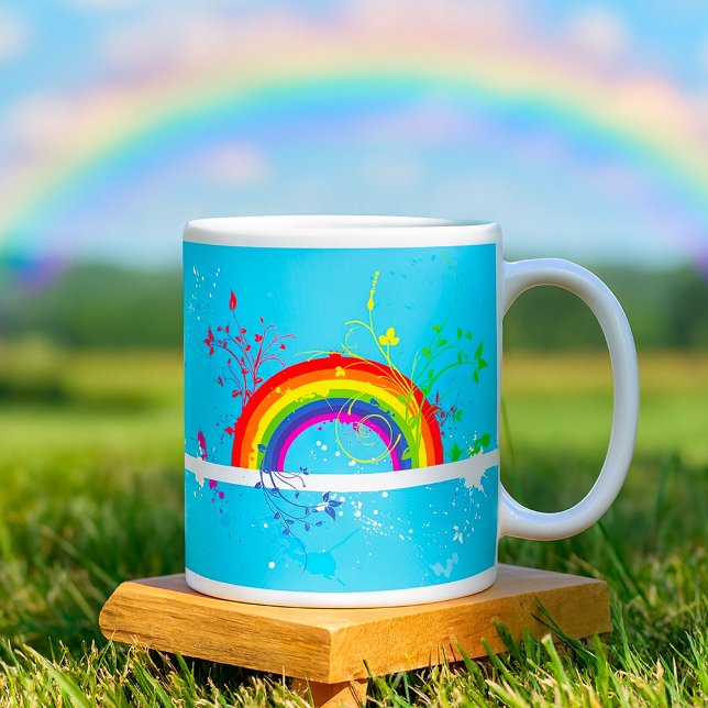 Mug Flore arc-en-ciel Abstraite et plaque de peinture (Créateur téléchargé)