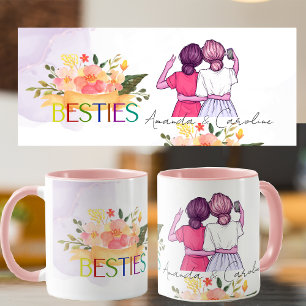 Mug Flore Besties BFF jolie illustration Best Friends