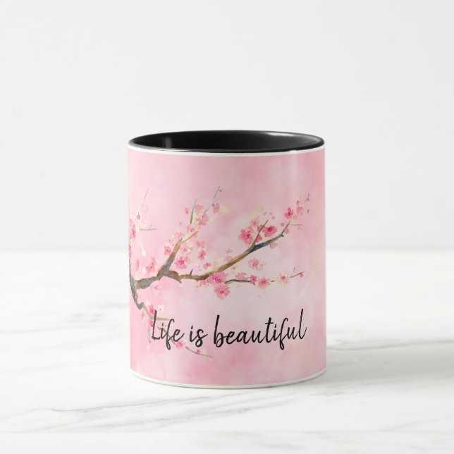 Mug Flore de fleurs de cerisiers roses        (Centre)