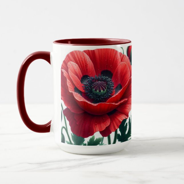 Mug Flore de pavot rouge (Gauche)
