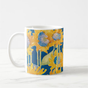 Mug Flore de tournesol bleu
