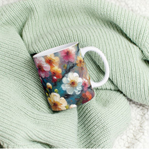 Mug Flore élégante et vibrante - Fleur avec éclat de c