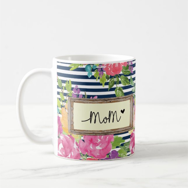 Mug Flore Grandes Conception Avec Message de maman et  (Gauche)