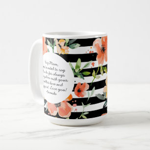 Mug Flore printanière Bande noire Photo de la Fête