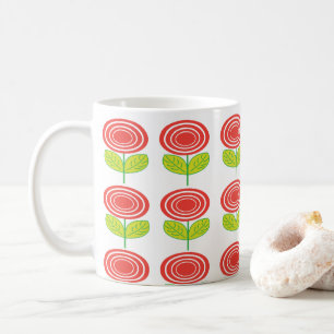 Mug Flore rouge géométrique