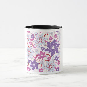 Mug Flore Vibrante Motif Floral Purple Rose Fleurs Ble