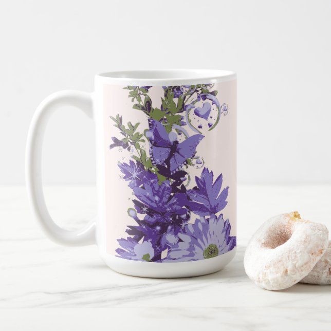 Mug Flore violette (Avec donut)