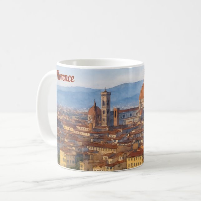 Mug Florence Aquarelle Skyline (Devant gauche)
